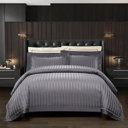 Prestige Grey Duvet Cover Set (Long-Staple Sateen Cotton)